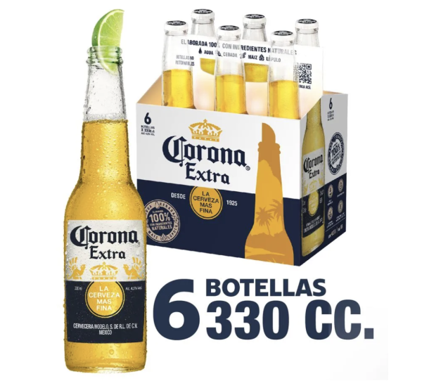 Pack 6 un. Cerveza Corona Lager 4.5° 330 cc - Imagen 2